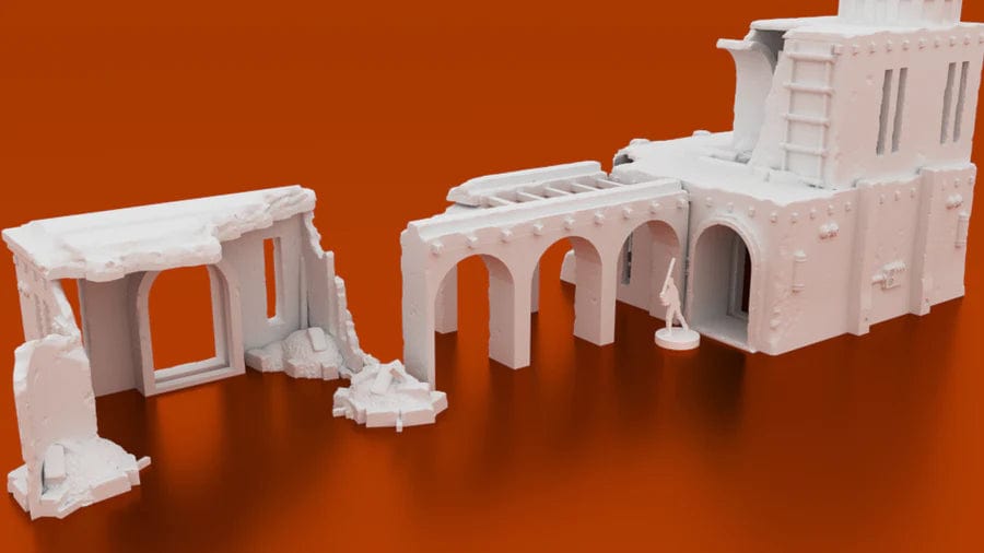 Tabletop Terrain Building Kaarsohn's Refuge + Ruined Refuge - Star Wars Legion Building