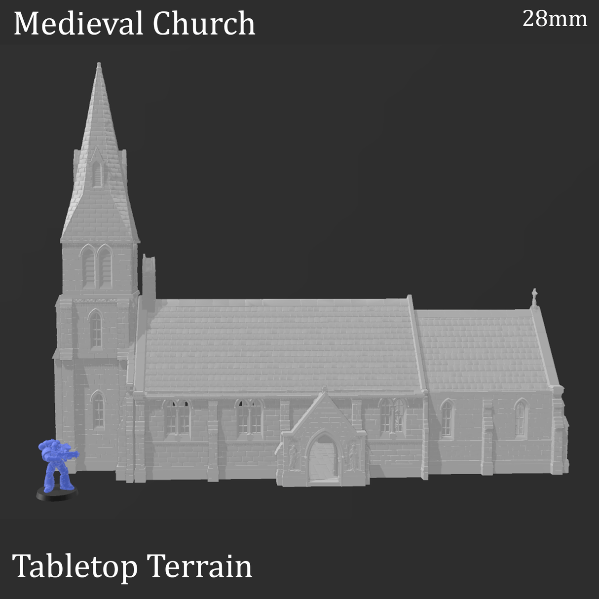 Tabletop Terrain Building Medieval Church - WWII Building
