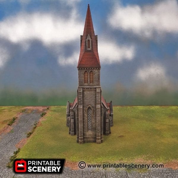Tabletop Terrain Building Medieval Church - WWII Building
