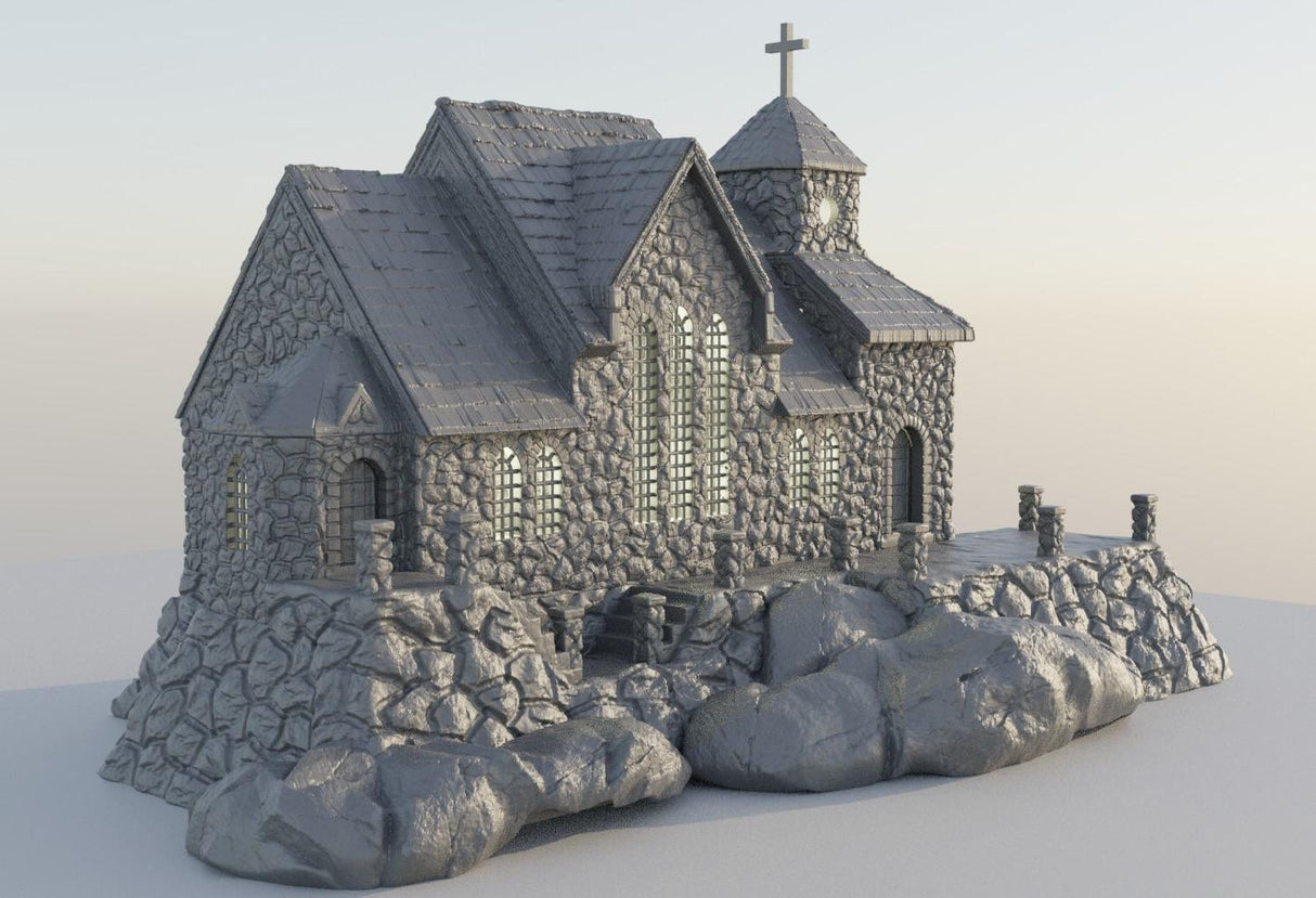Tabletop Terrain Building Medieval Mountain Church