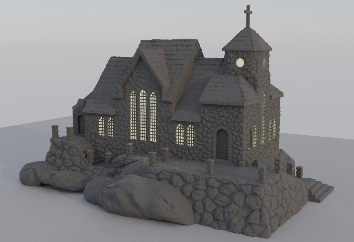Tabletop Terrain Building Medieval Mountain Church