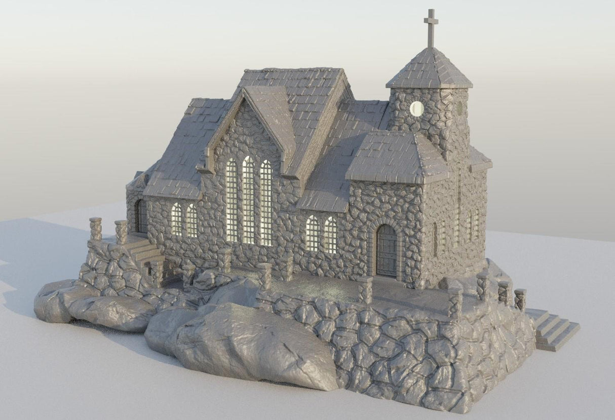 Tabletop Terrain Building Medieval Mountain Church