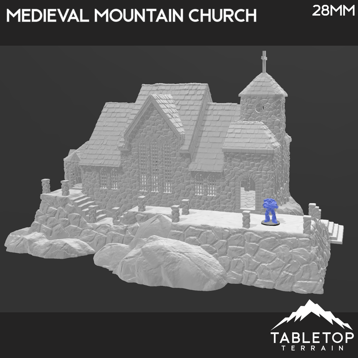 Tabletop Terrain Building Medieval Mountain Church