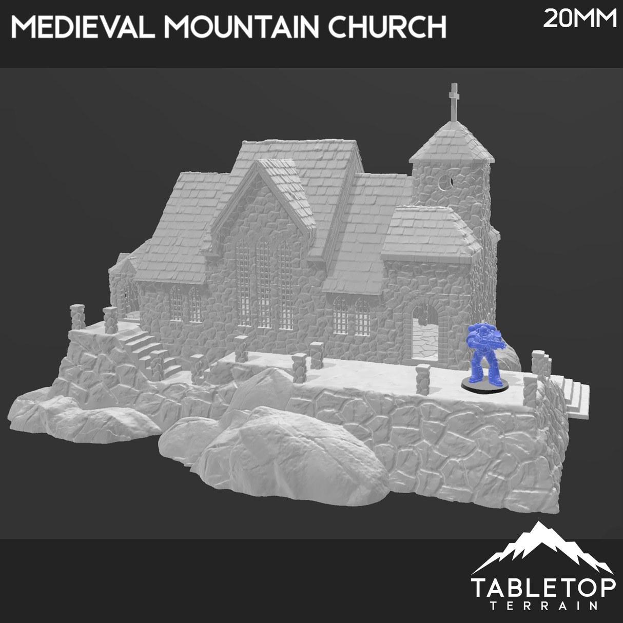 Tabletop Terrain Building Medieval Mountain Church