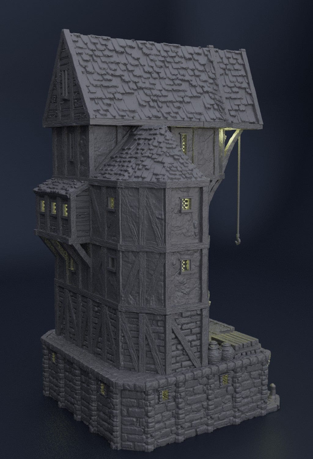 Tabletop Terrain Building Medieval Seaside Warehouse