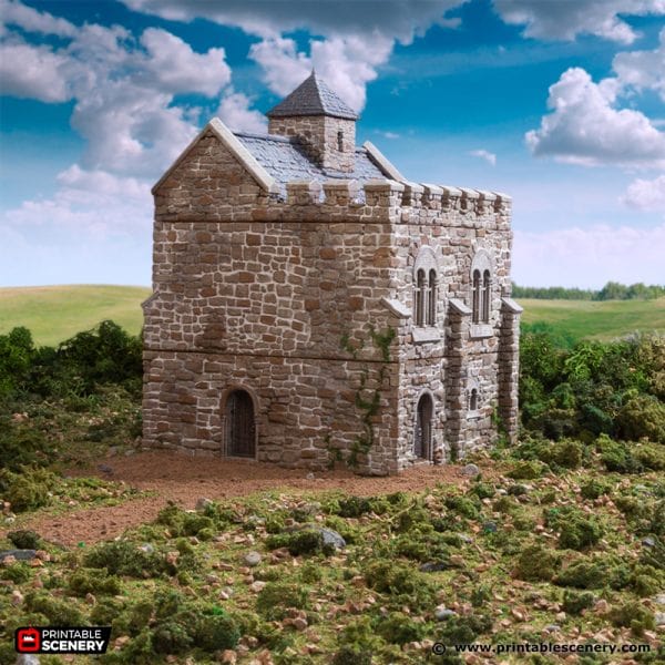 Tabletop Terrain Building Norman Stone Keep - Country & King - Fantasy Historical Building