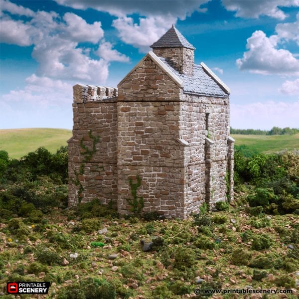 Tabletop Terrain Building Norman Stone Keep - Country & King - Fantasy Historical Building