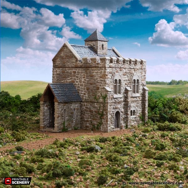 Tabletop Terrain Building Norman Stone Keep - Country & King - Fantasy Historical Building