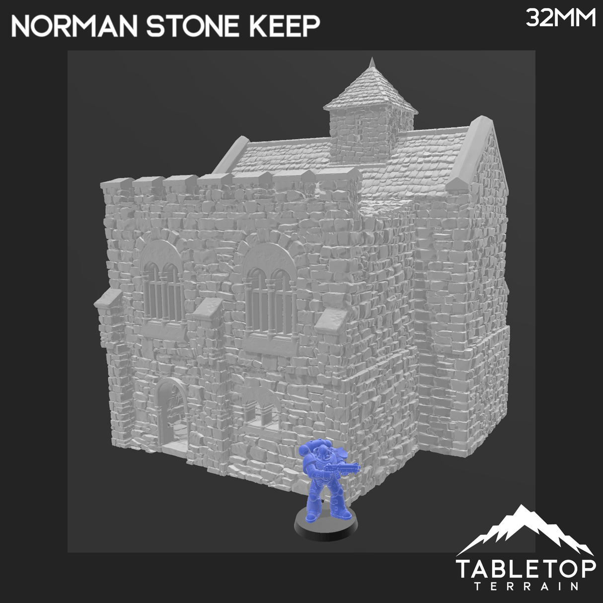 Tabletop Terrain Building Norman Stone Keep - Country & King - Fantasy Historical Building