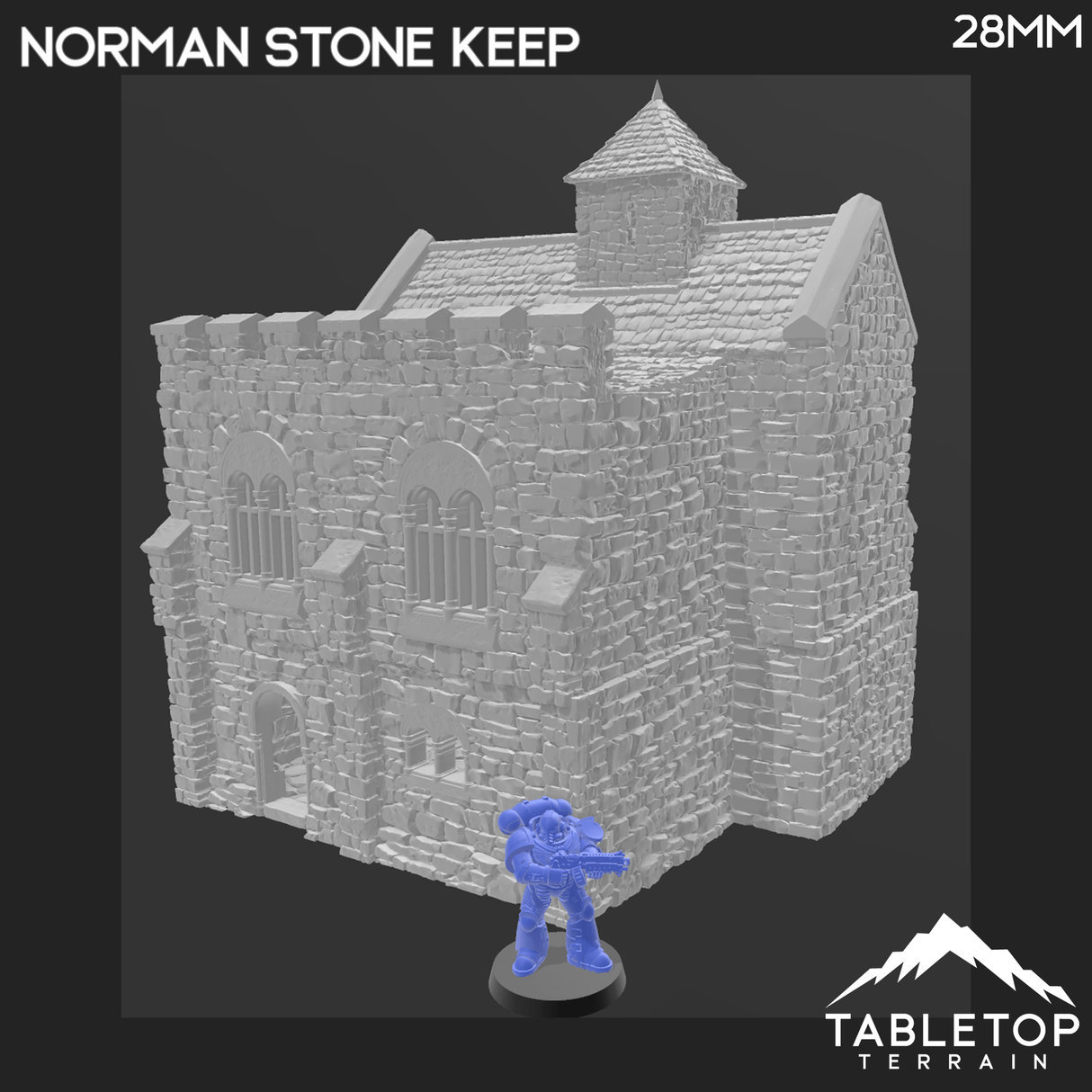 Tabletop Terrain Building Norman Stone Keep - Country & King - Fantasy Historical Building