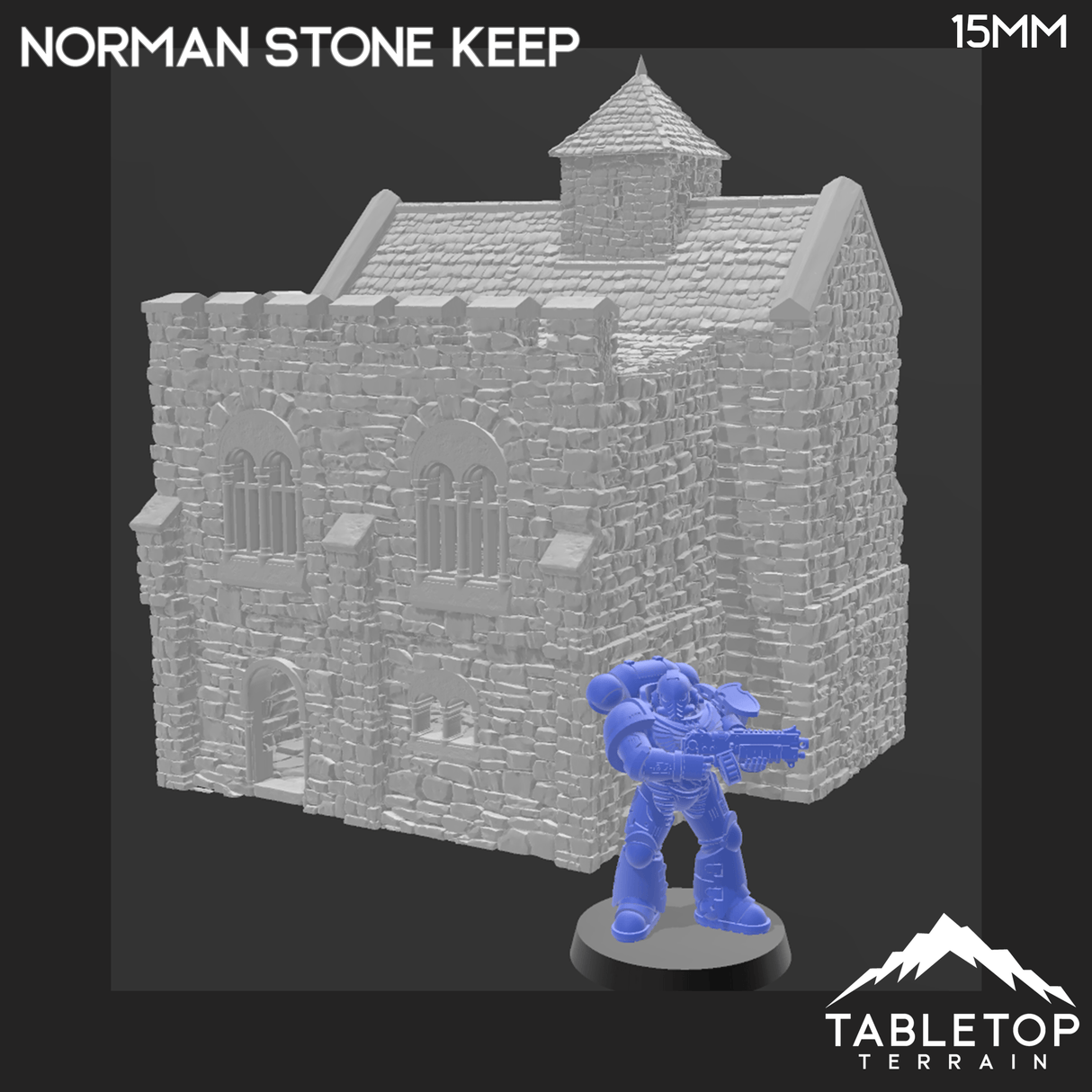 Tabletop Terrain Building Norman Stone Keep - Country & King - Fantasy Historical Building