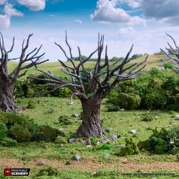 Tabletop Terrain Building Oak Trees - Country & King - Fantasy Historical Trees