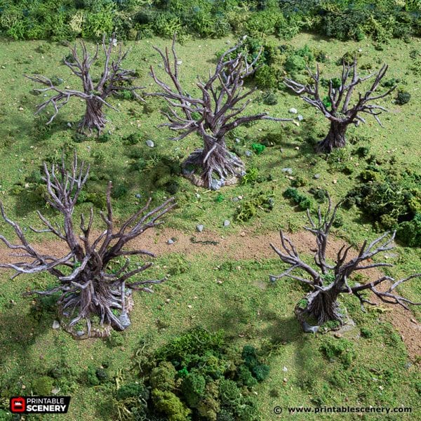 Tabletop Terrain Building Oak Trees - Country & King - Fantasy Historical Trees