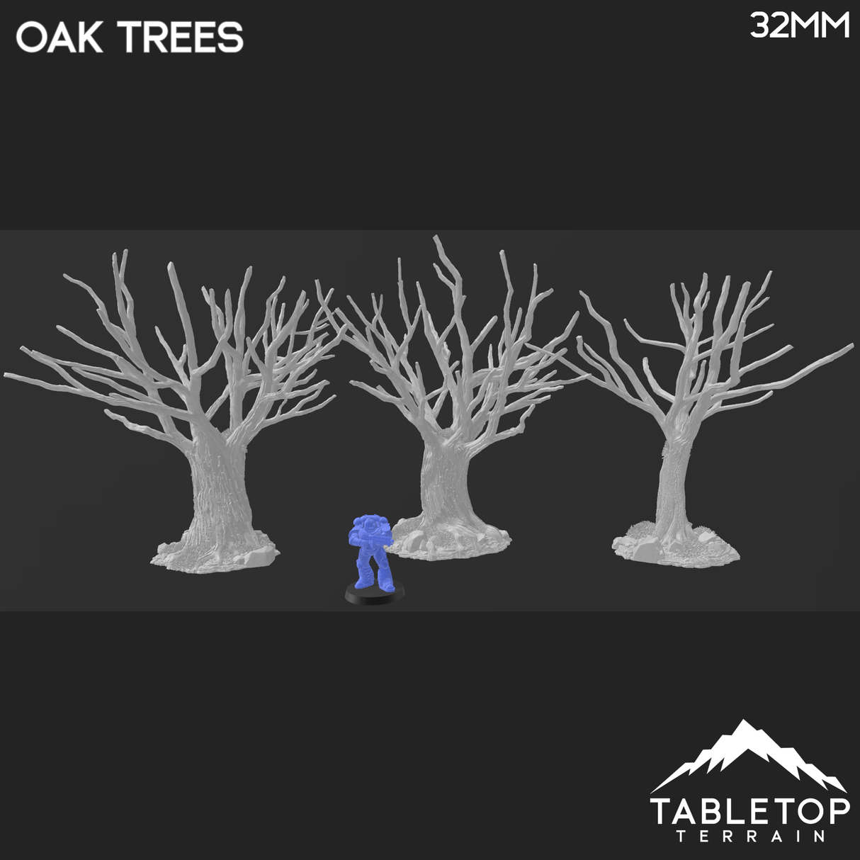 Tabletop Terrain Building Oak Trees - Country & King - Fantasy Historical Trees