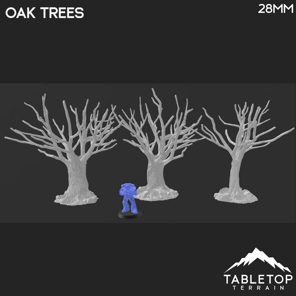 Tabletop Terrain Building Oak Trees - Country & King - Fantasy Historical Trees