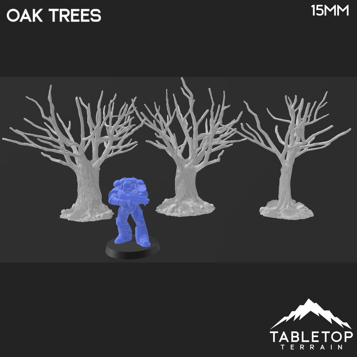 Tabletop Terrain Building Oak Trees - Country & King - Fantasy Historical Trees
