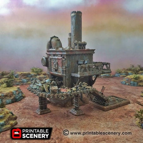 Tabletop Terrain Building Recycling Tower - Apocalyptic Building