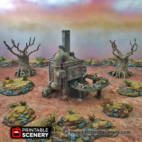 Tabletop Terrain Building Recycling Tower - Apocalyptic Building