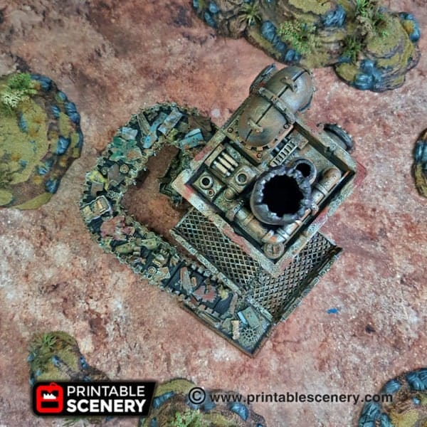 Tabletop Terrain Building Recycling Tower - Apocalyptic Building