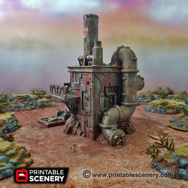 Tabletop Terrain Building Recycling Tower - Apocalyptic Building