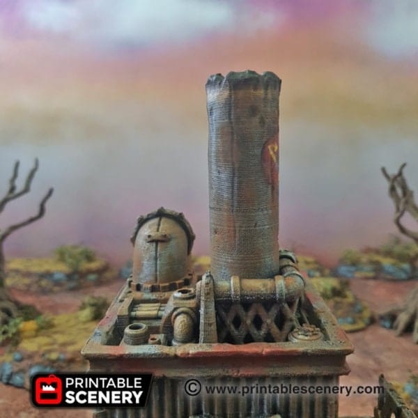 Tabletop Terrain Building Recycling Tower - Apocalyptic Building