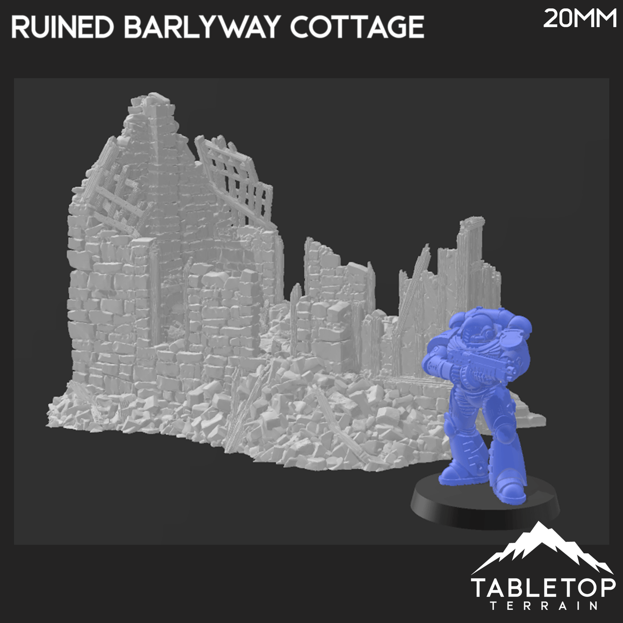 Tabletop Terrain Building Ruined Barlyway Cottage - Country & King - Fantasy Historical Ruins