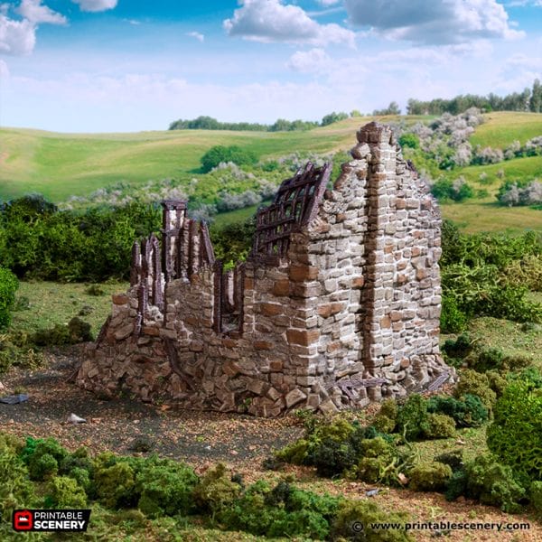 Tabletop Terrain Building Ruined Barlyway Cottage - Country & King - Fantasy Historical Ruins