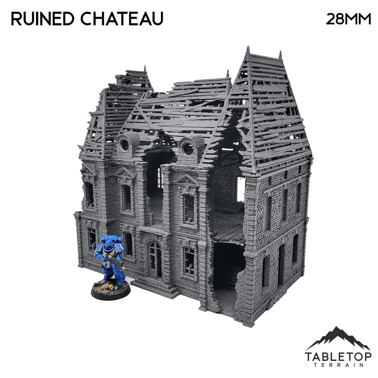 Tabletop Terrain Building Ruined Chateau - WWII Building