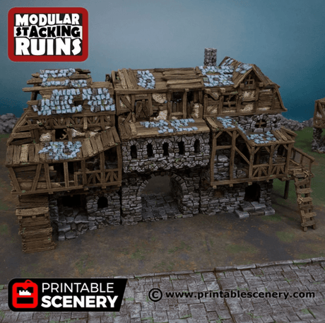 Tabletop Terrain Building Ruined Gatehouse - Fantasy Building