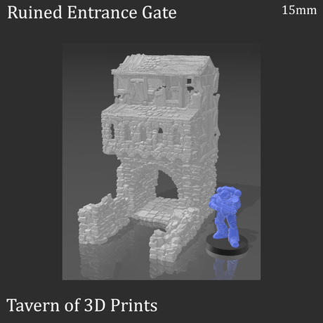 Tabletop Terrain Building Ruined Gatehouse - Fantasy Building