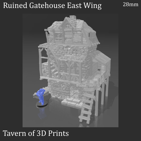 Tabletop Terrain Building Ruined Gatehouse - Fantasy Building