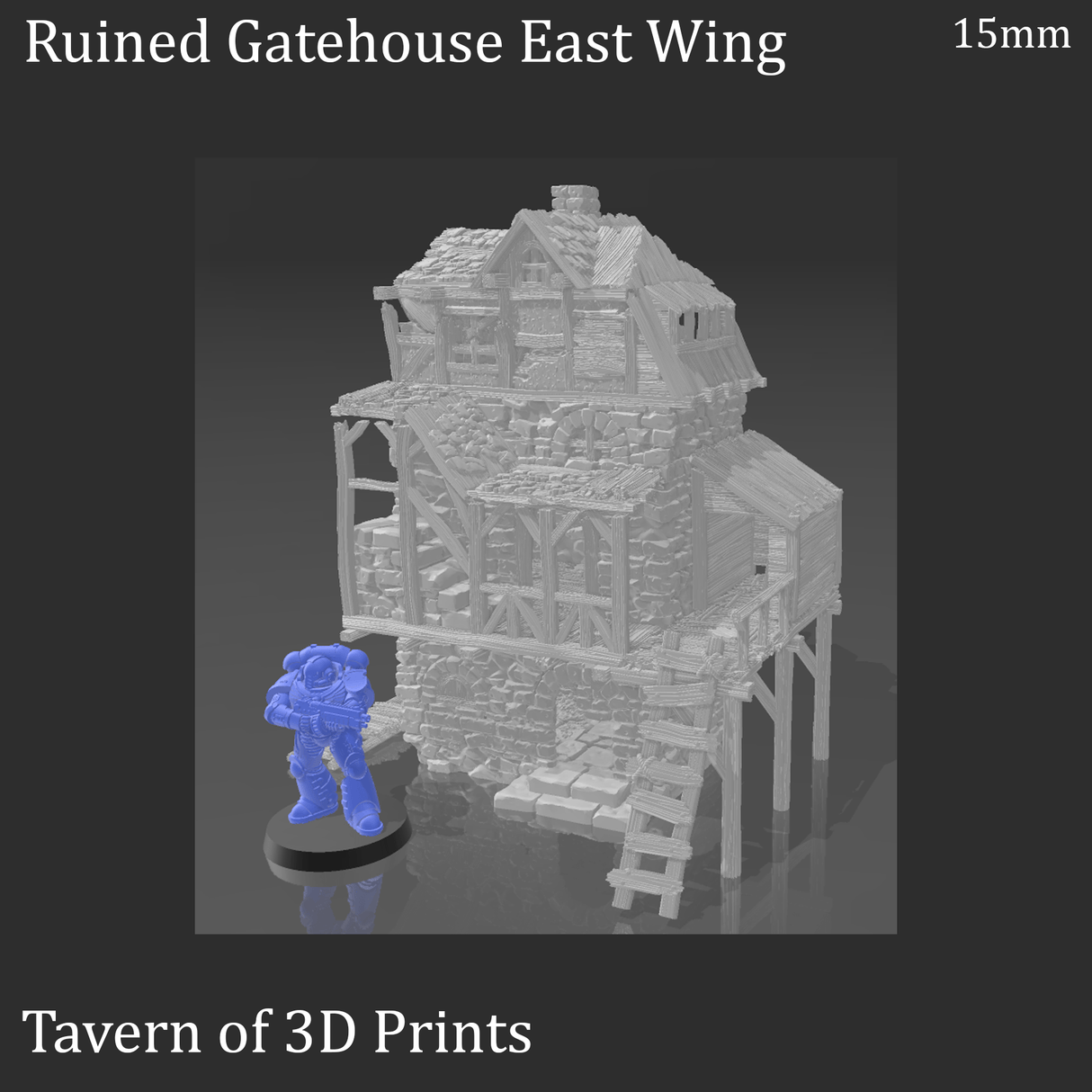 Tabletop Terrain Building Ruined Gatehouse - Fantasy Building