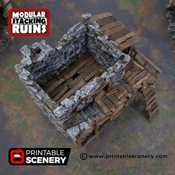 Tabletop Terrain Building Ruined Gatehouse - Fantasy Building