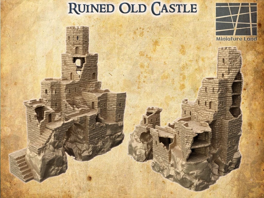Tabletop Terrain Building Ruined Old Castle