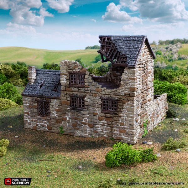 Tabletop Terrain Building Ruined Stonestreet Bakers - Country & King - Fantasy Historical Ruins
