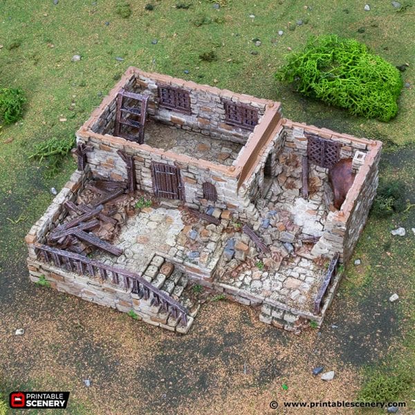 Tabletop Terrain Building Ruined Stonestreet Bakers - Country & King - Fantasy Historical Ruins