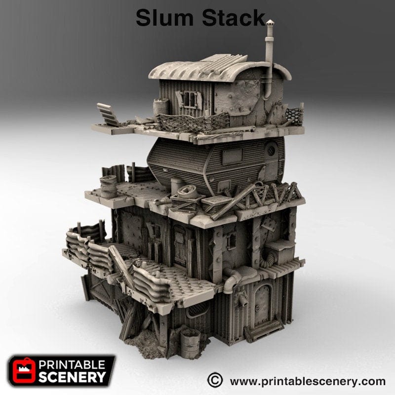 Tabletop Terrain Building Slum Stacks - Gaslands Building