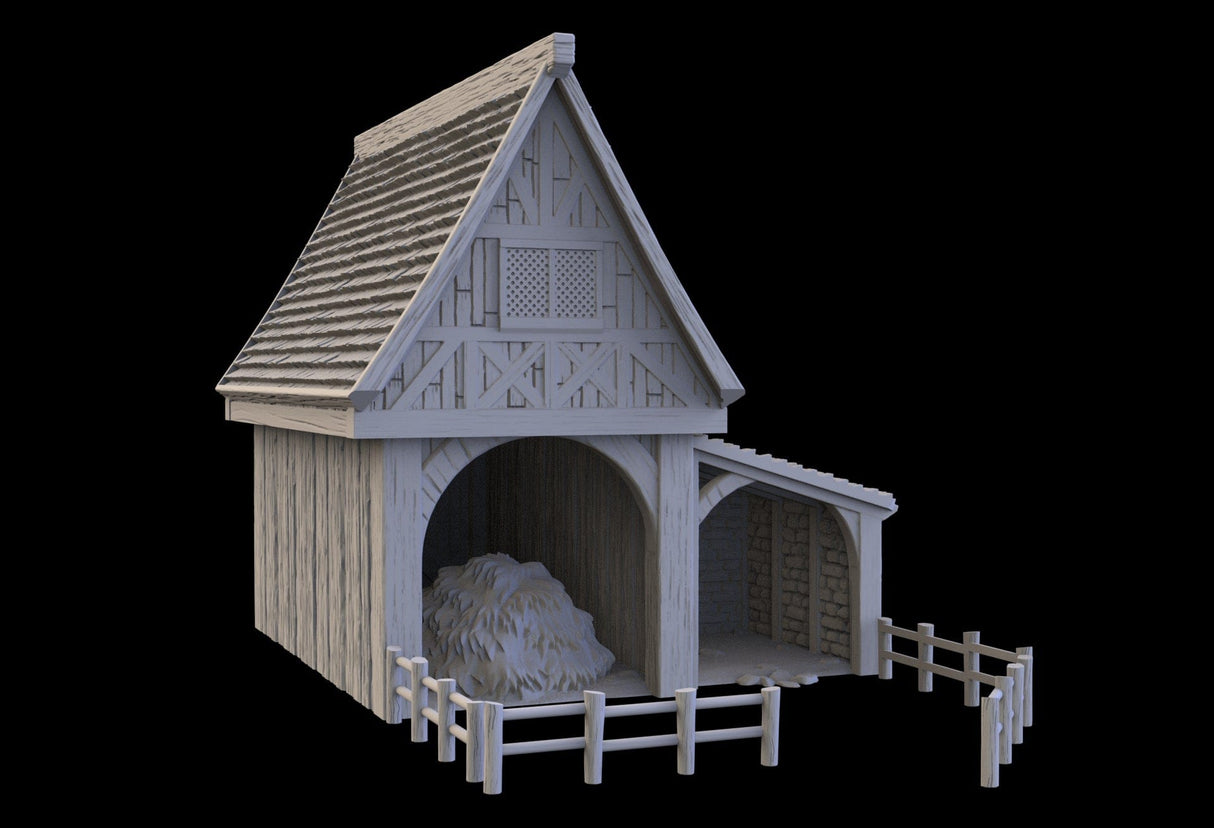 Tabletop Terrain Building Stables - Town of Grexdale - Fantasy Building