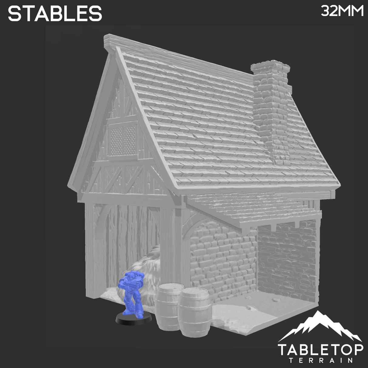 Tabletop Terrain Building Stables - Town of Grexdale - Fantasy Building