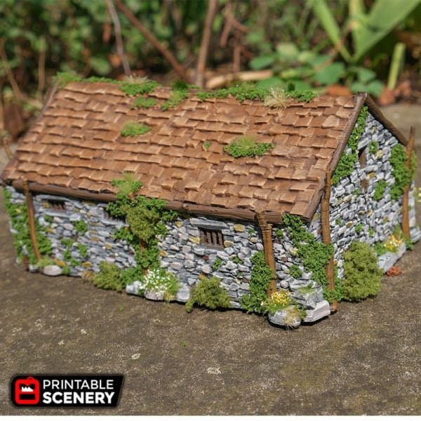Tabletop Terrain Building Stone Barn - WWII Building