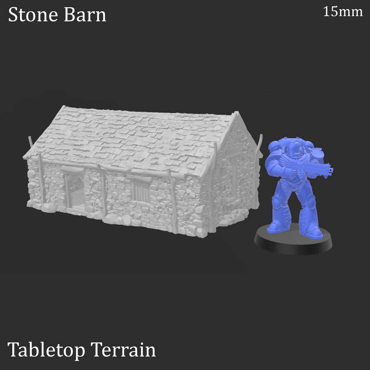 Tabletop Terrain Building Stone Barn - WWII Building