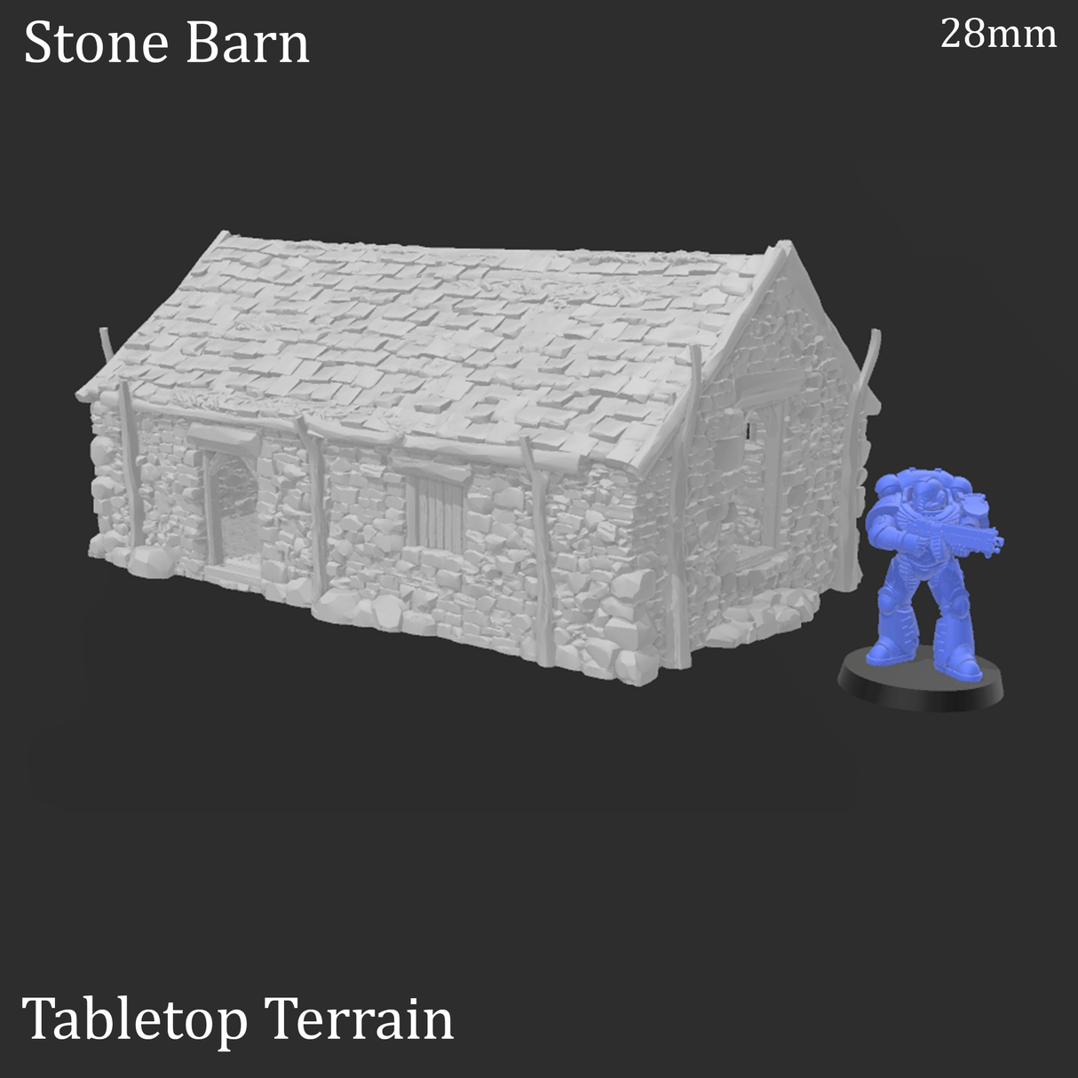 Tabletop Terrain Building Stone Barn - WWII Building