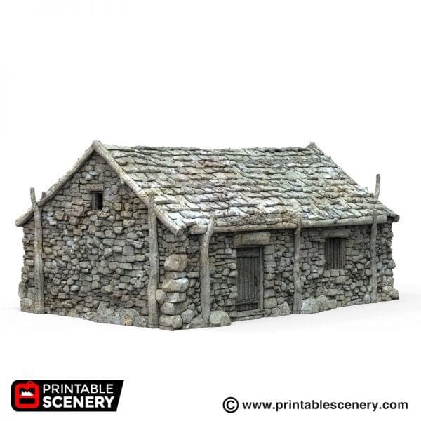 Tabletop Terrain Building Stone Barn - WWII Building