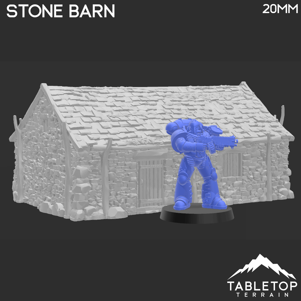 Tabletop Terrain Building Stone Barn - WWII Building
