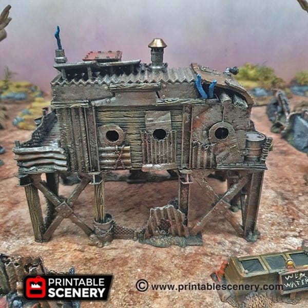 Tabletop Terrain Building Survivalist Shack - Gaslands Building