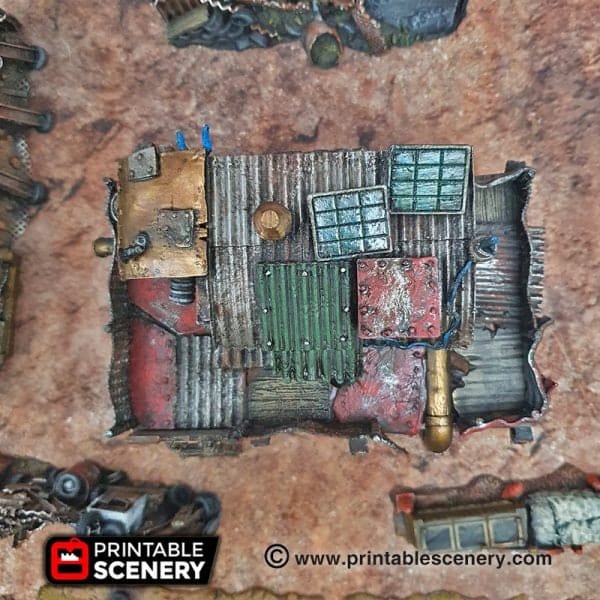 Tabletop Terrain Building Survivalist Shack - Gaslands Building