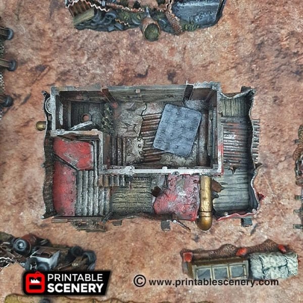 Tabletop Terrain Building Survivalist Shack - Gaslands Building