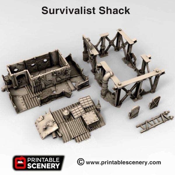 Tabletop Terrain Building Survivalist Shack - Gaslands Building