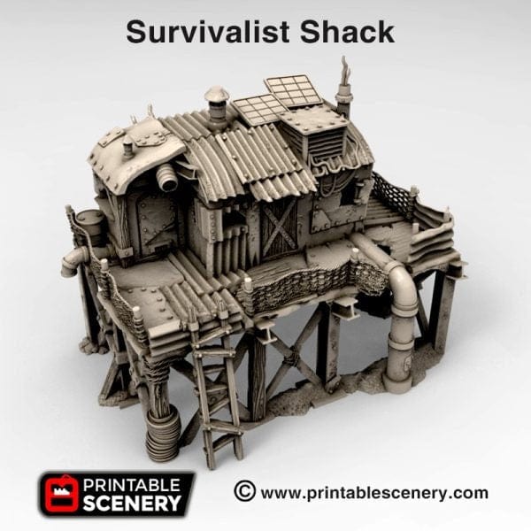 Tabletop Terrain Building Survivalist Shack - Gaslands Building