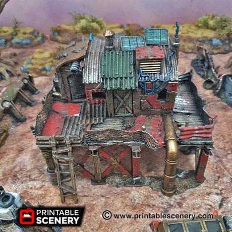 Tabletop Terrain Building Survivalist Shack - Gaslands Building